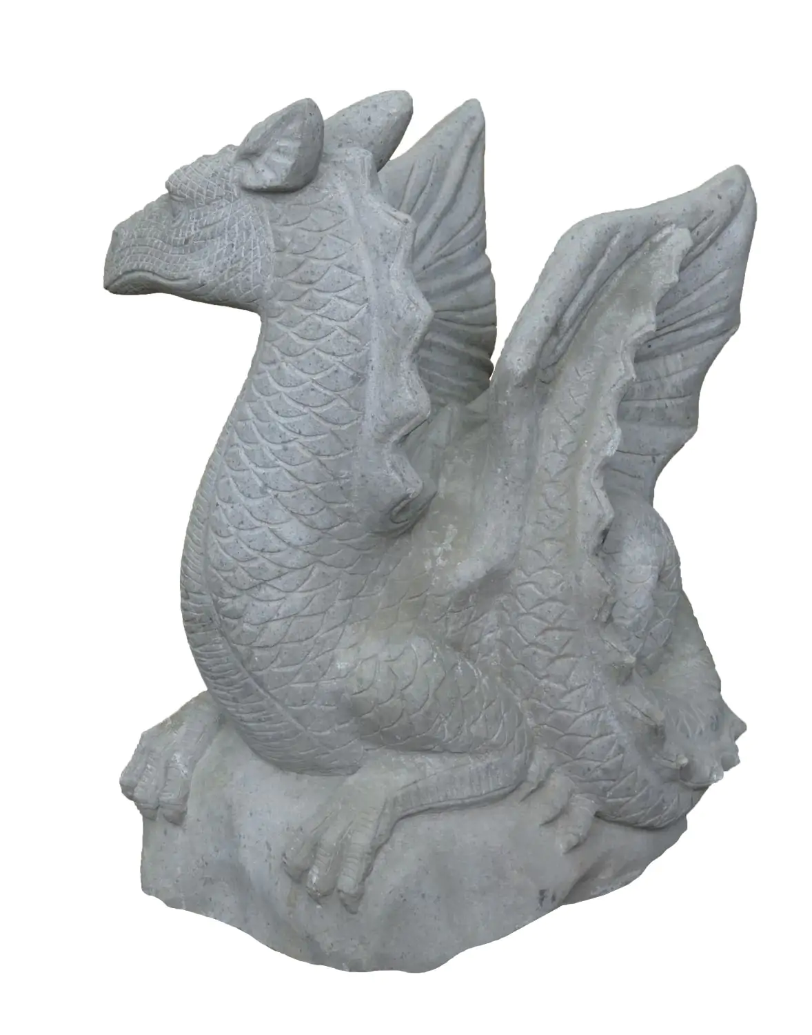  Product image 4 of the product “Sitting dragon on stone, looking to the right. The height is about 65 cm. Riverstone, natural stone. ”